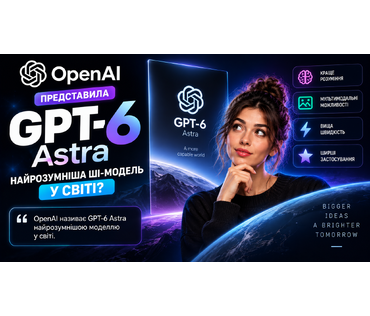 OpenAI запустила нову ШІ-модель GPT-6 Astra. Компанія називає її найрозумнішою у світі