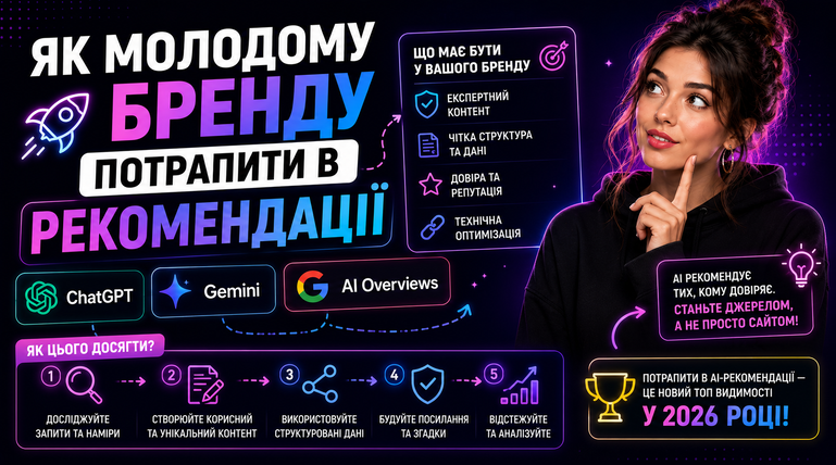 Як молодому бренду потрапити в рекомендації ChatGPT, Gemini та AI Overviews