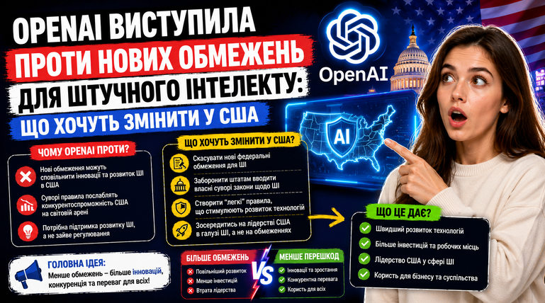 OpenAI виступила проти нових обмежень для штучного інтелекту