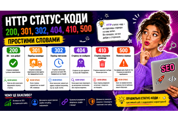 HTTP статус-коди 200, 301, 302, 404, 410, 500 простими словами