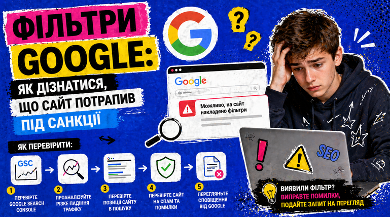 Фільтри Google: як дізнатися, що сайт потрапив під санкції