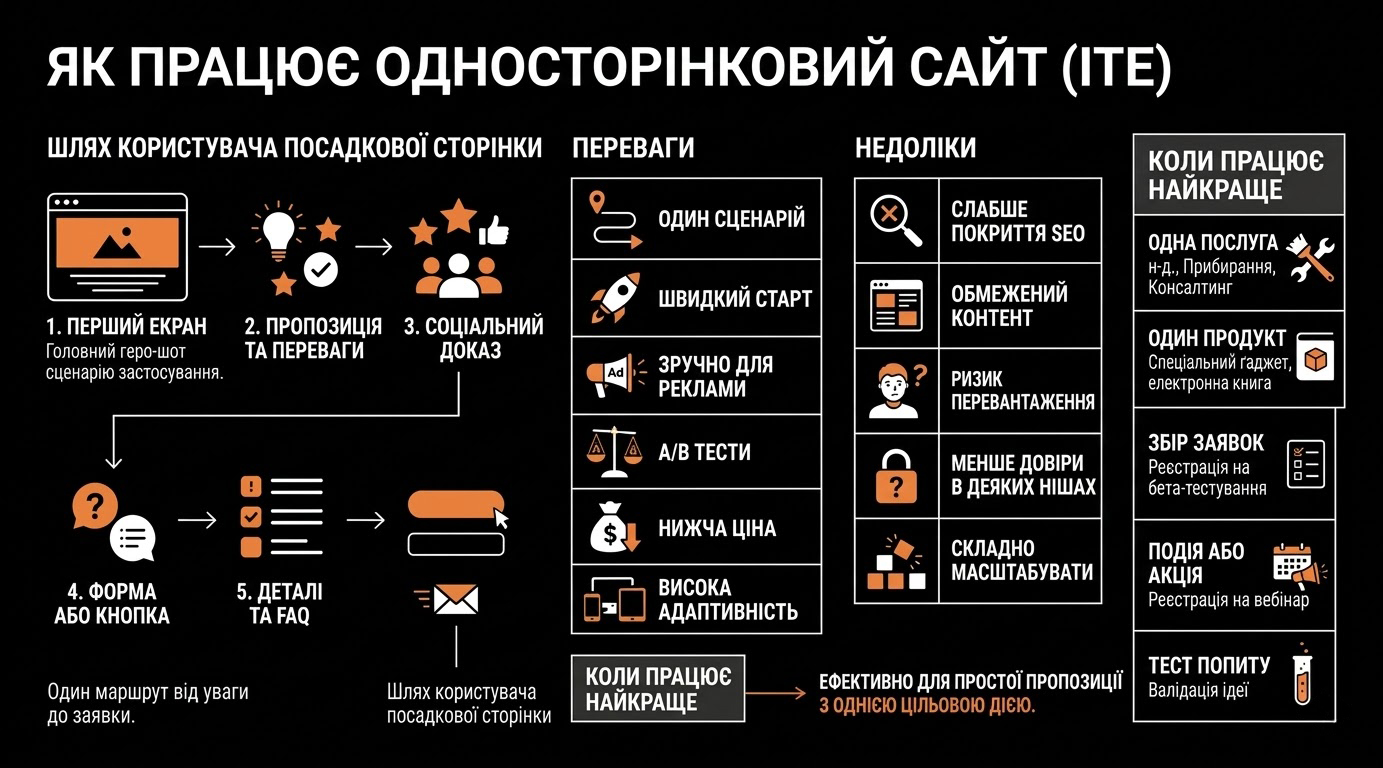 Як працює односторінковий сайт, його переваги та недоліки