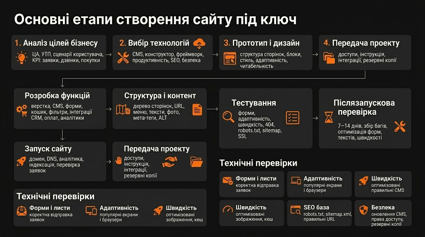 Етапи створення сайту під ключ