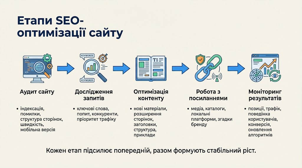 Етапи SEO-оптимізації сайту