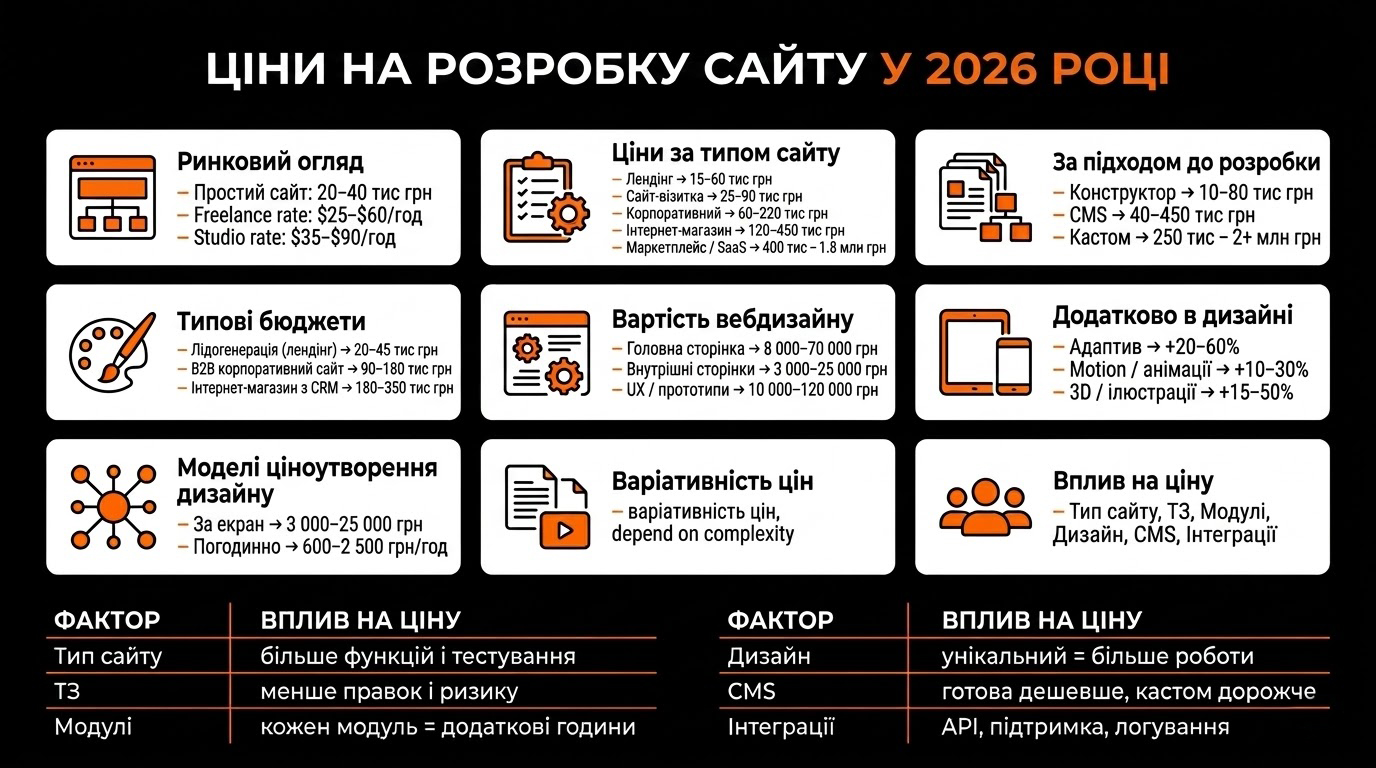 Актуальна ціна на сайт