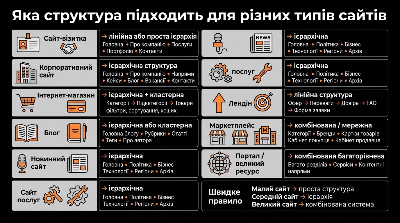 Як обрати структуру сайту