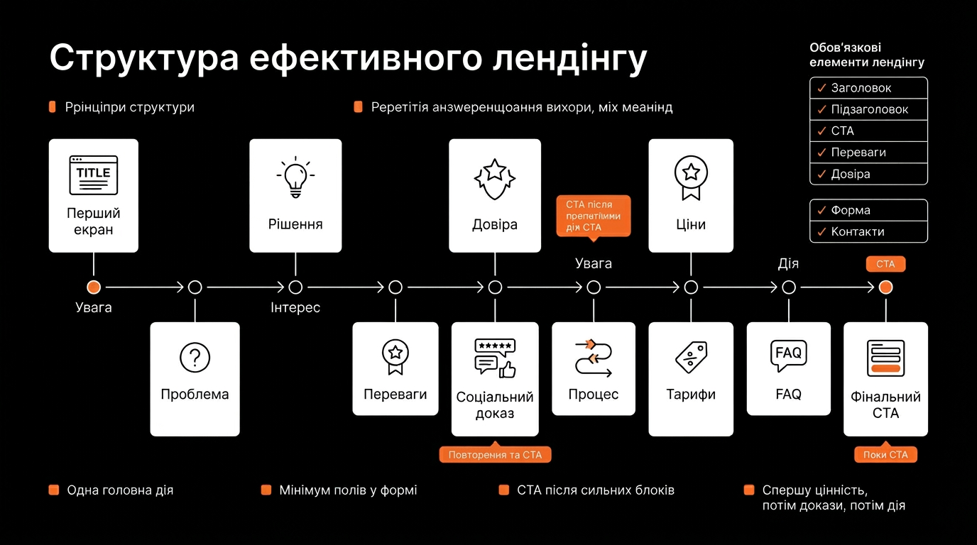 Структура ефективного односторінкового сайту
