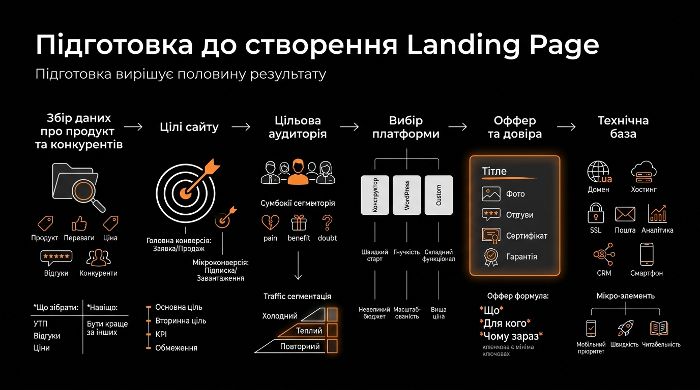 Підготовка до створення односторінкового сайту