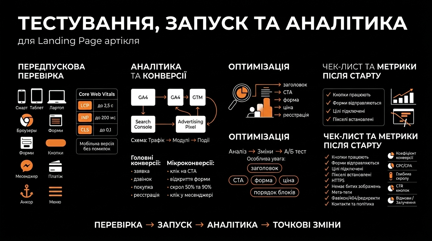 Тестування, запуск та аналітика