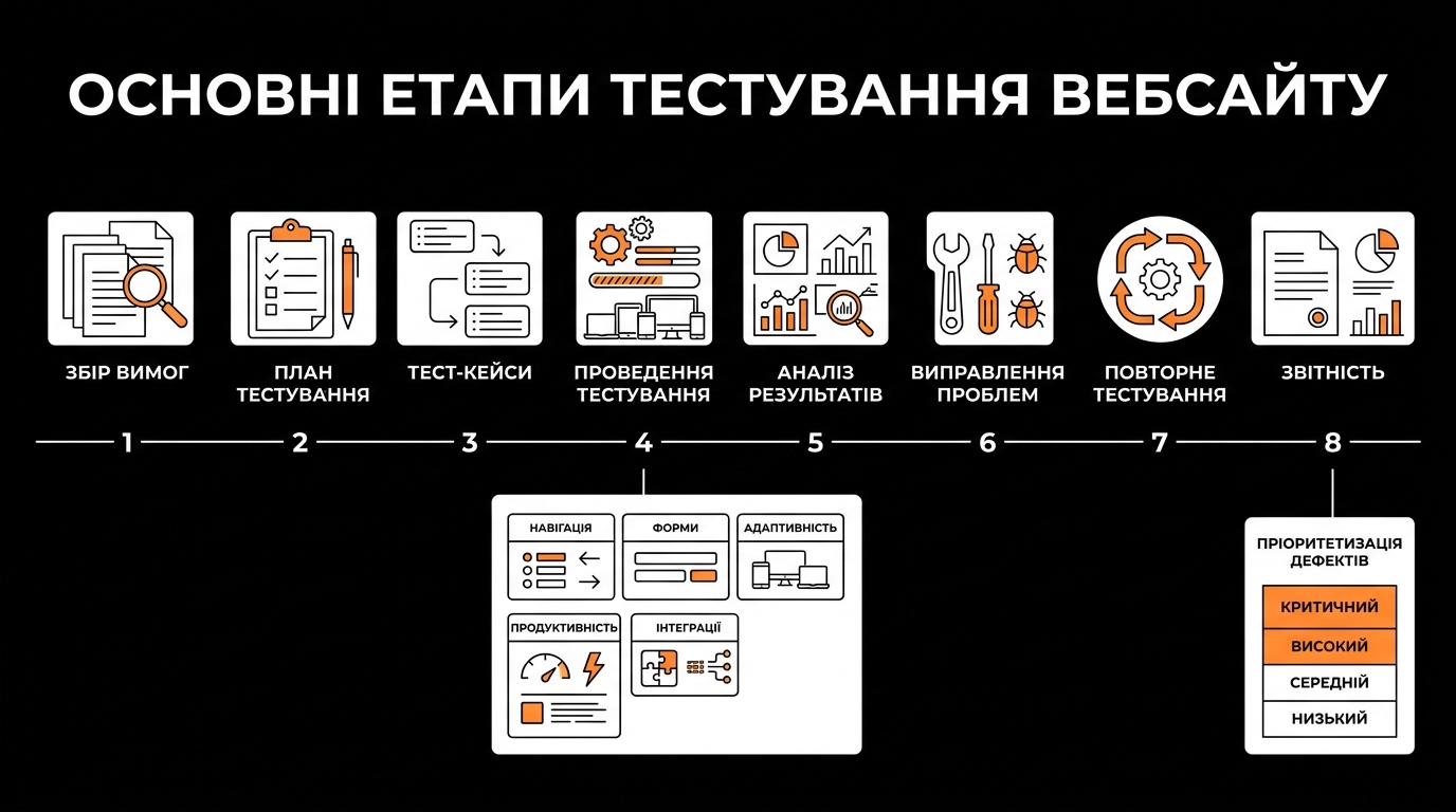 Основні етапи тестування веб-сайту