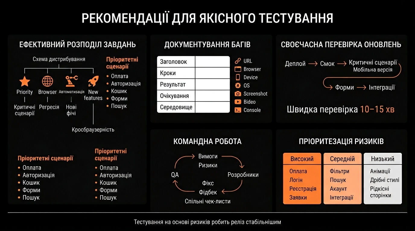 Рекомендації для якісного тестування