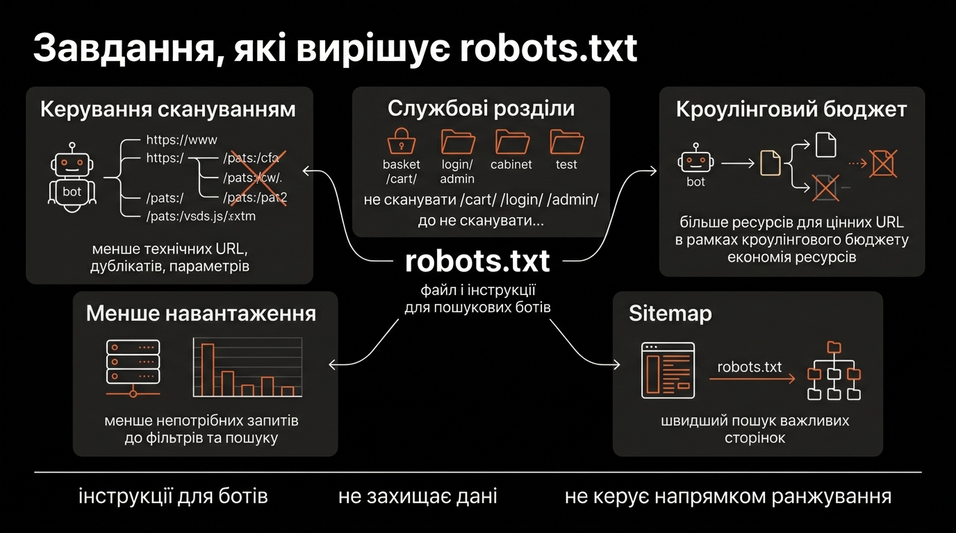 Які завдання вирішує robots.txt