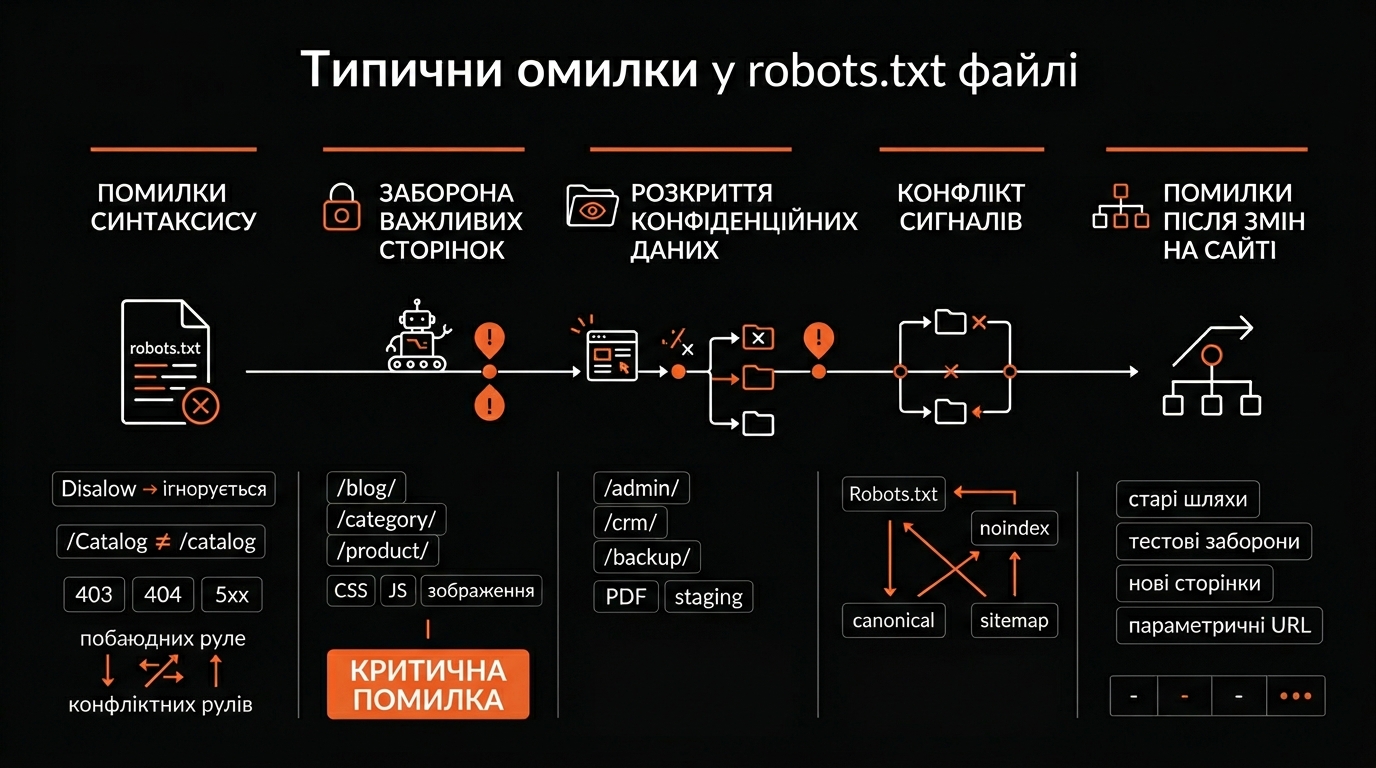 Типові помилки у robots.txt