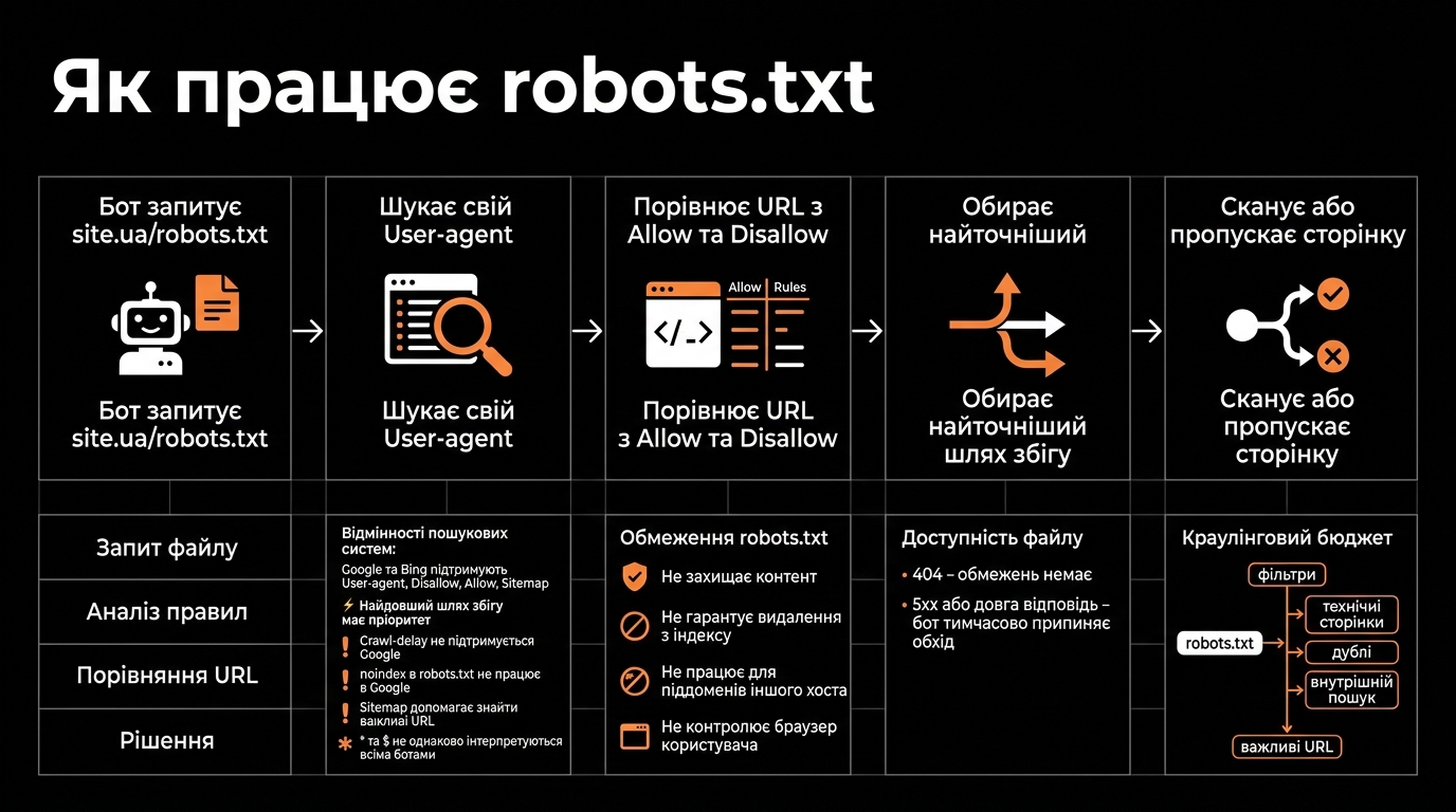 Як працює robots.txt в роботі пошукових систем