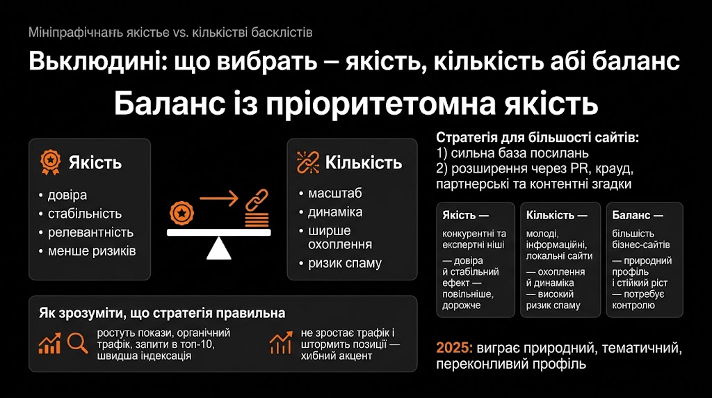 Висновки: що обирати &ndash; якість, кількість чи баланс