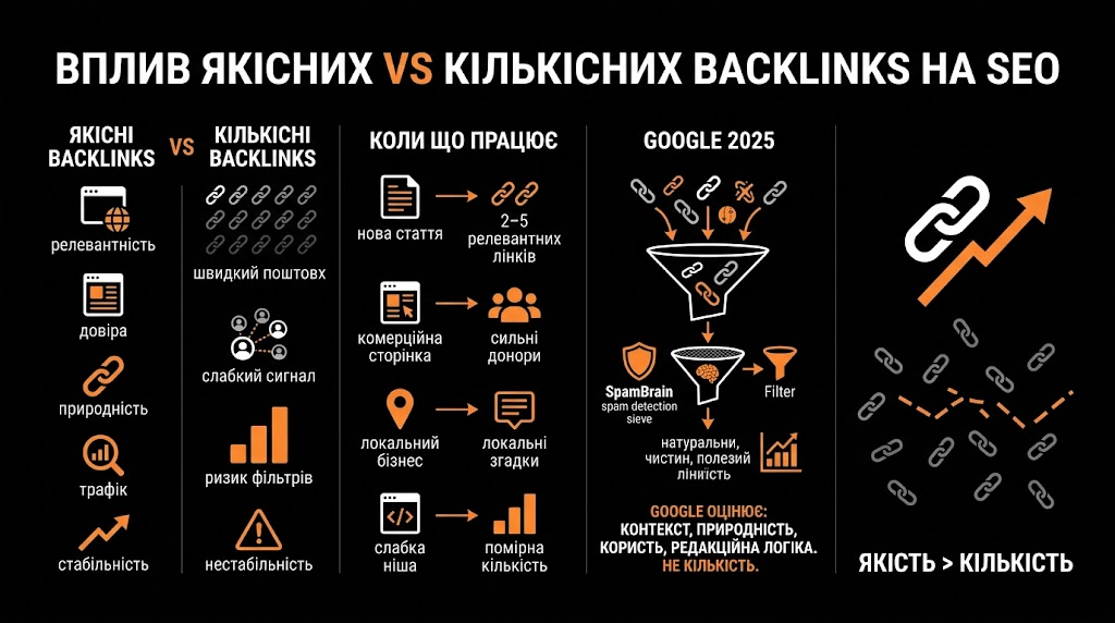 Вплив якісних та кількісних backlinks на SEO