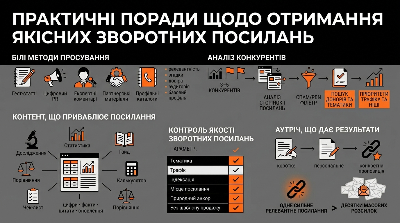 Практичні поради для отримання якісних backlinks