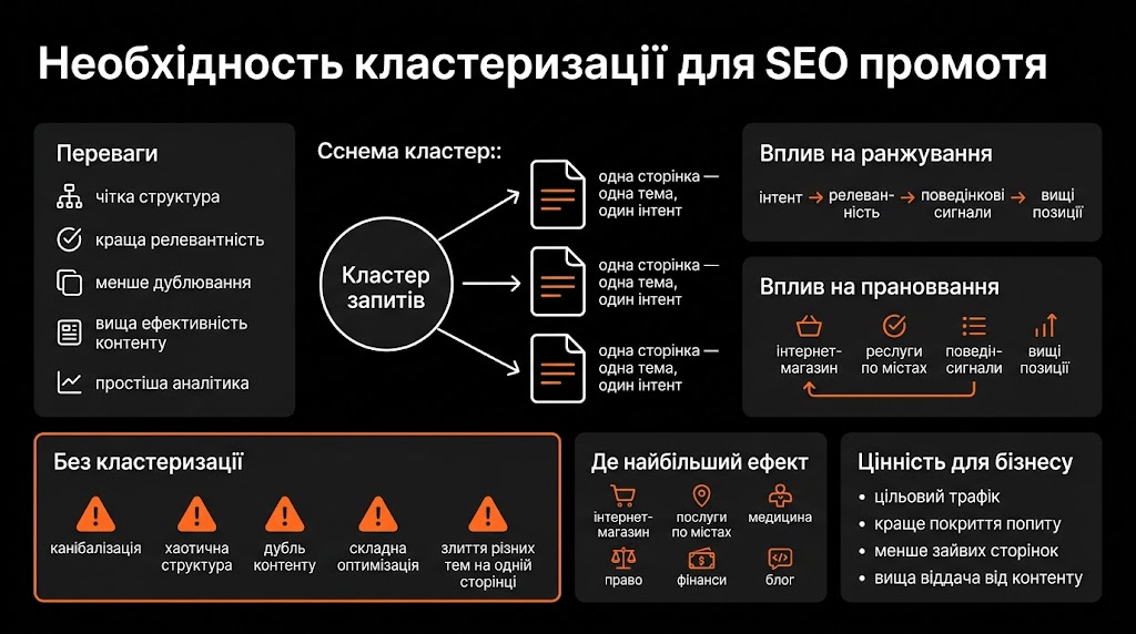 Навіщо потрібна кластеризація для SEO-просування