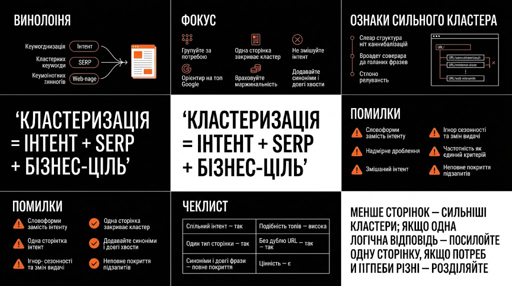 Висновки та рекомендації по ефективній кластеризації