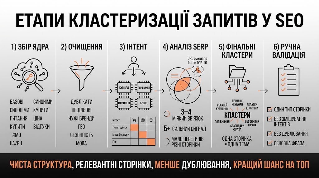 Етапи кластеризації запитів