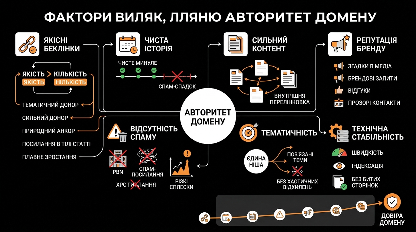 Фактори впливу на авторитет домена