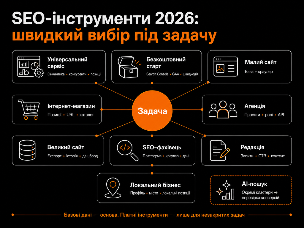 Швидкий вибір SEO-інструмента під задачу